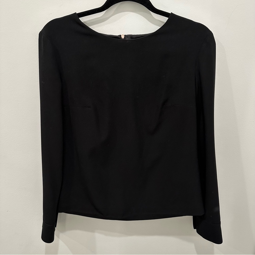 Prince of Ettiquette Black Blouse with Rose Gold Button and Zipper Detail